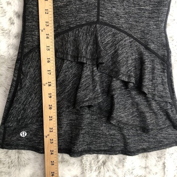 Lululemon Women's Hustle Tank Back Ruffle Gray 4 - Picture 9 of 12